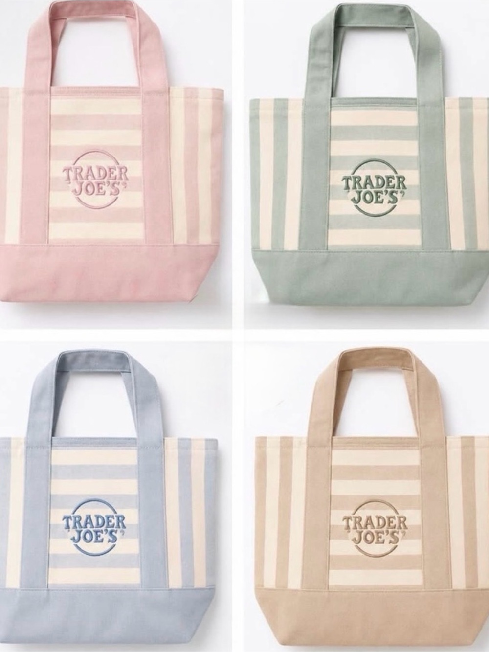 Trader Joe’s Striped Mini Totes Set of 4